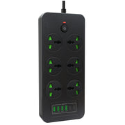 Protezione da sovraccarico anti-fulmine 4USB+2PD+6 fori presa, Black EU Plug, Black US Plug, Black UK Plug, White EU Plug, White US Plug, White UK Plug