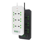 Protezione da sovraccarico anti-fulmine 4USB+2PD+6 fori presa, Black EU Plug, Black US Plug, Black UK Plug, White EU Plug, White US Plug, White UK Plug