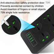 Protezione da sovraccarico anti-fulmine 4USB+2PD+6 fori presa, Black EU Plug, Black US Plug, Black UK Plug, White EU Plug, White US Plug, White UK Plug