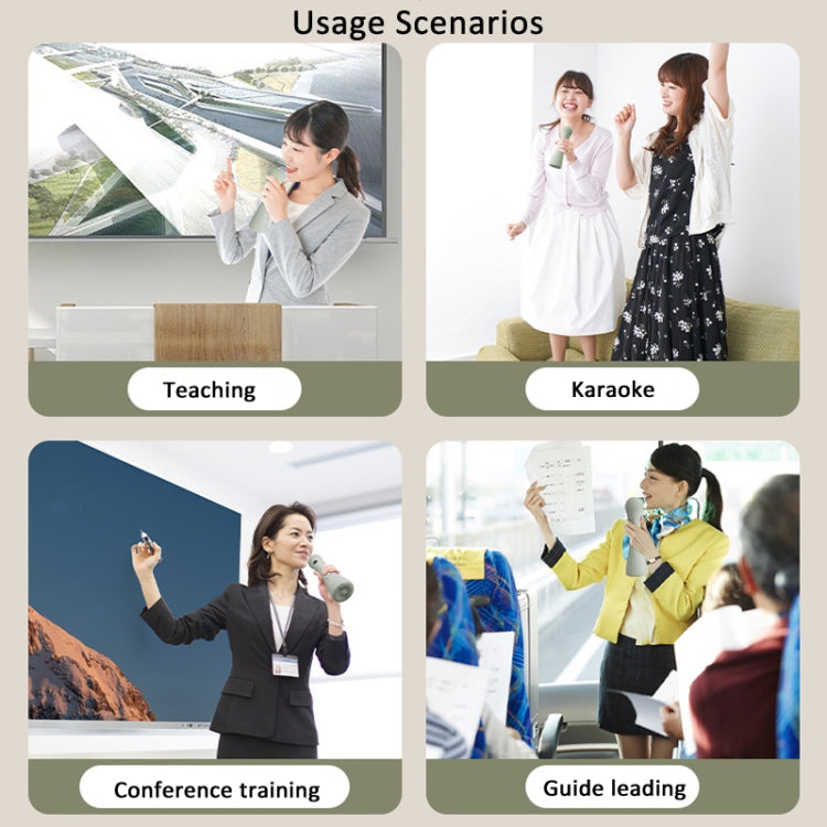 Oubai Z10 Bluetooth Microfono wireless Megafono vocale per insegnante, Basic Version, PPT Clicker Version