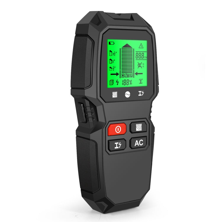 HW-QB6 5 in 1 scanner da parete portatile rilevatore di montanti Rilevamento di cavi elettrici sotto tensione in metallo e corrente in legno, HW-QB6 Black, HW-QB6 Orange, HW-QB6 (White