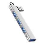 Stazione di docking wireless Side Plug 4 in 1 Hub per cavi per computer multifunzionali, Type-C 3.0 Silver, Type-C 3.0 Gray, USB 3.0 Silver, USB 3.0 Gray