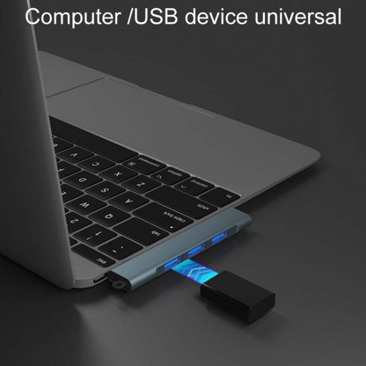 Stazione di docking wireless Side Plug 4 in 1 Hub per cavi per computer multifunzionali, Type-C 3.0 Silver, Type-C 3.0 Gray, USB 3.0 Silver, USB 3.0 Gray