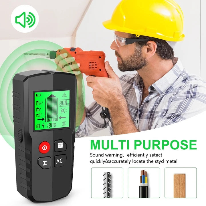 Rilevatore di montanti da parete 5 in 1 HW-QB5 Rilevamento di cavi CA in metallo e corrente di legno, HW-QB5