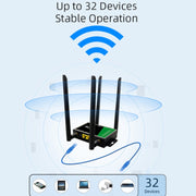 Router wireless 4G con antenna di estensione staccabile, rete di monitoraggio LTE, hotspot WiFi, spina UE, LT210B