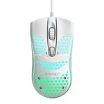T-WOLF V15 Honeycomb Wired USB Gaming Mouse with RGB Lighting Ergonomic Hollow Design for PC Office Home Use