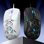 Mouse cablato da gioco T-WOLF G520 a 7 tasti RGB Marquee Honeycomb Hollow