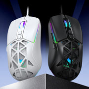 Mouse cablato da gioco T-WOLF G520 a 7 tasti RGB Marquee Honeycomb Hollow