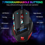 Mouse da gioco cablato USB con luce RGB Atmosphere T-WOLF M1 a 7 tasti