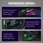 Mouse da gioco cablato USB con luce RGB Atmosphere T-WOLF M1 a 7 tasti