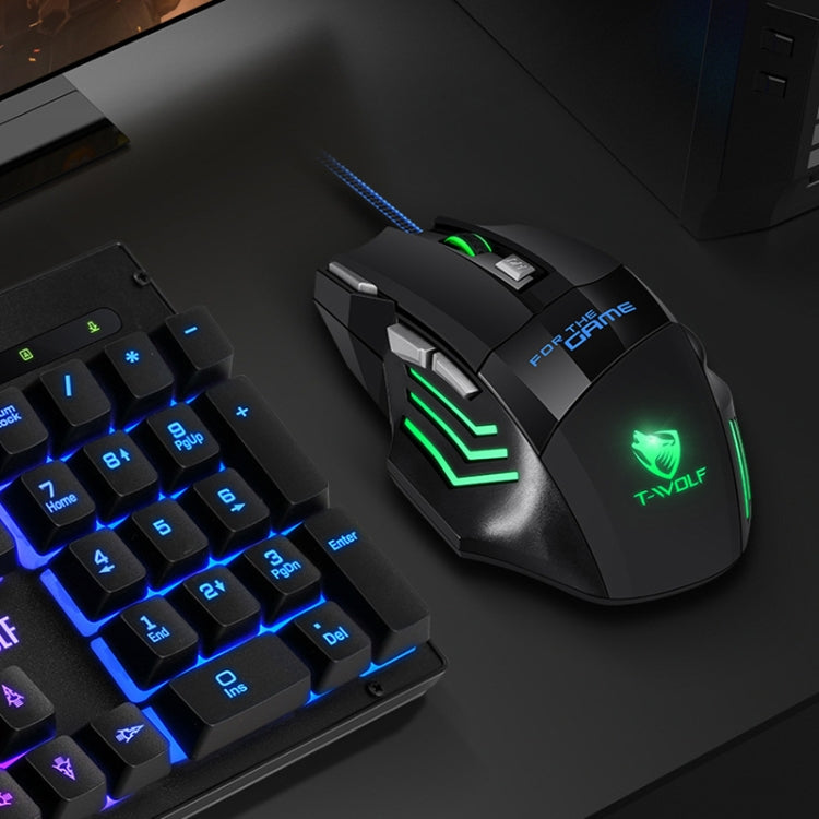 Mouse da gioco cablato USB con luce RGB Atmosphere T-WOLF M1 a 7 tasti