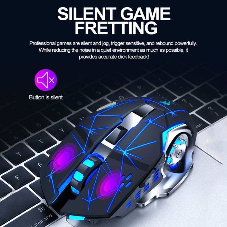 Mouse wireless da gioco con luce colorata RGB T-WOLF Q13 2,4 GHz a 6 tasti, Single Mode Black, Single Mode Star Black, Single Mode White, Single Mode Gray, Dual Mode Black, Dual Mode Star Black, Dual Mode White, Dual Mode Gray