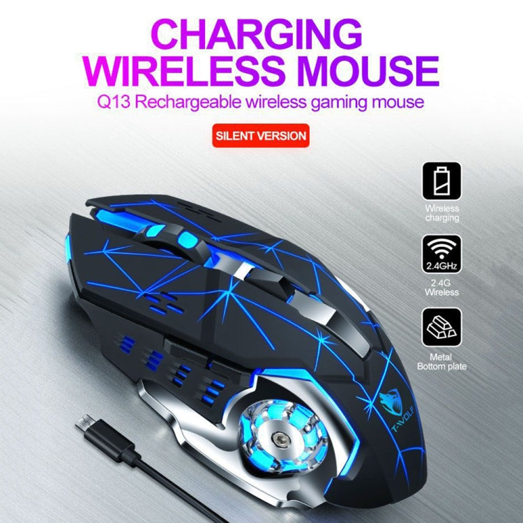 Mouse wireless da gioco con luce colorata RGB T-WOLF Q13 2,4 GHz a 6 tasti, Single Mode Black, Single Mode Star Black, Single Mode White, Single Mode Gray, Dual Mode Black, Dual Mode Star Black, Dual Mode White, Dual Mode Gray