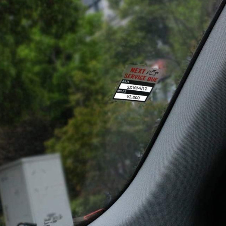 Adesivo per finestra promemoria cambio olio/manutenzione auto
