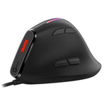 ZELOTES T50 Mouse cablato ergonomico con impugnatura verticale e effetto di illuminazione RGB a 9 tasti, T50