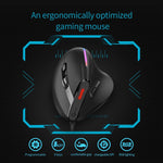 ZELOTES T50 Mouse cablato ergonomico con impugnatura verticale e effetto di illuminazione RGB a 9 tasti, T50