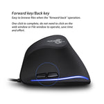 Mouse cablato ergonomico per laptop con impugnatura verticale a 6 tasti ZELOTES T20, T20