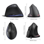 Mouse cablato ergonomico per laptop con impugnatura verticale a 6 tasti ZELOTES T20, T20