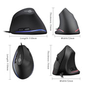 Mouse cablato ergonomico per laptop con impugnatura verticale a 6 tasti ZELOTES T20, T20