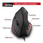 Mouse cablato ergonomico per laptop con impugnatura verticale a 6 tasti ZELOTES T20, T20