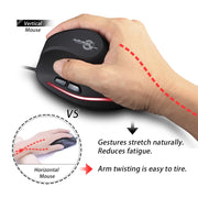 Mouse cablato ergonomico per laptop con impugnatura verticale a 6 tasti ZELOTES T20, T20