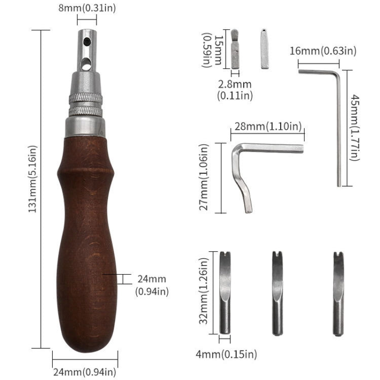 7 in 1 Pressa per bordi in pelle Taglierina per scanalature Rifinitrice per bordi