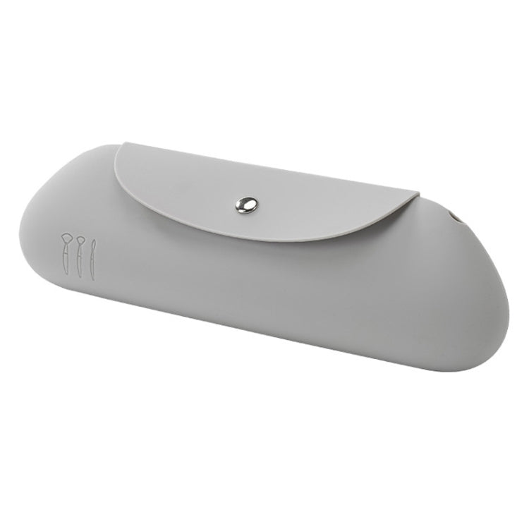 Borsa portaoggetti in silicone per pennelli da trucco, borsa portaoggetti da viaggio portatile, grande capacità, organizer per cosmetici