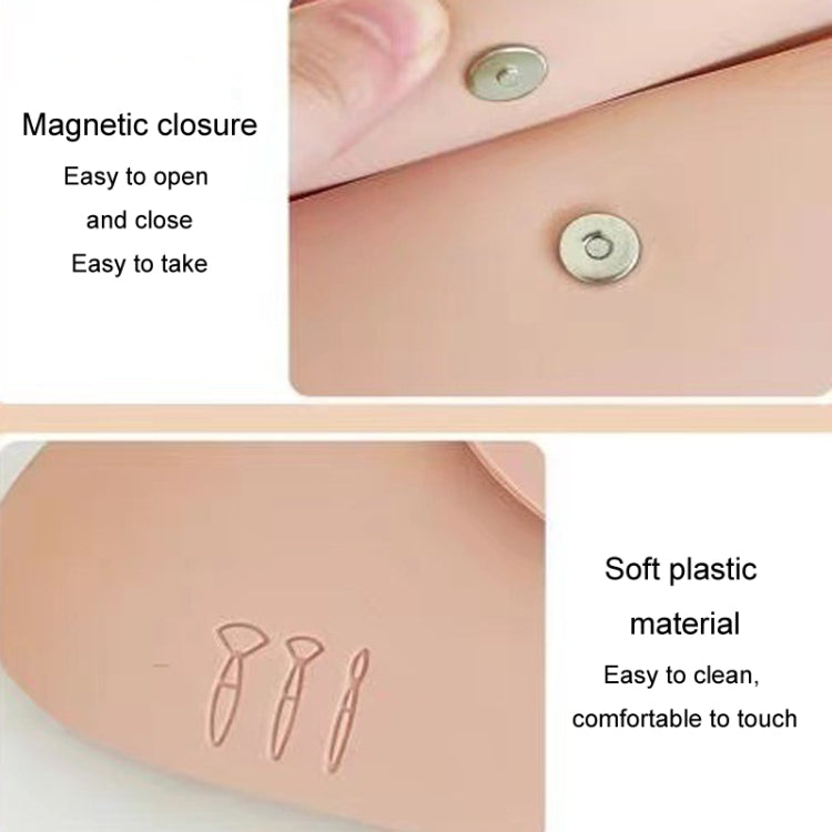 Borsa portaoggetti in silicone per pennelli da trucco, borsa portaoggetti da viaggio portatile, grande capacità, organizer per cosmetici