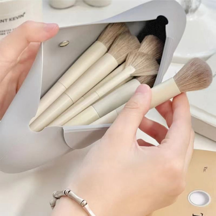 Borsa portaoggetti in silicone per pennelli da trucco, borsa portaoggetti da viaggio portatile, grande capacità, organizer per cosmetici