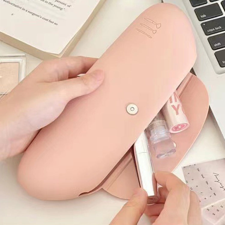 Borsa portaoggetti in silicone per pennelli da trucco, borsa portaoggetti da viaggio portatile, grande capacità, organizer per cosmetici