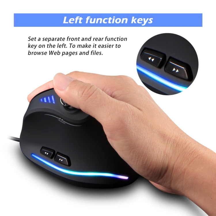 ZELOTES C18 11-Keys RGB Vertical Grip Ergonomic Joystick Programmazione Mouse da gioco cablato, C18
