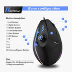 ZELOTES C18 11-Keys RGB Vertical Grip Ergonomic Joystick Programmazione Mouse da gioco cablato, C18