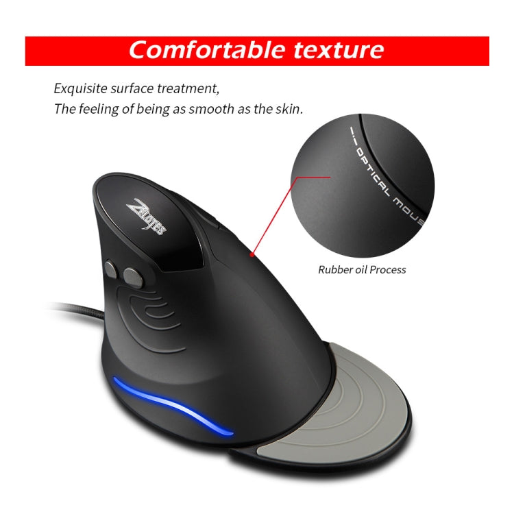 Mouse cablato ergonomico staccabile con impugnatura verticale ZELOTES T30 a 6 tasti, T30