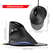 Mouse cablato ergonomico staccabile con impugnatura verticale ZELOTES T30 a 6 tasti, T30