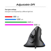 Mouse cablato ergonomico staccabile con impugnatura verticale ZELOTES T30 a 6 tasti, T30