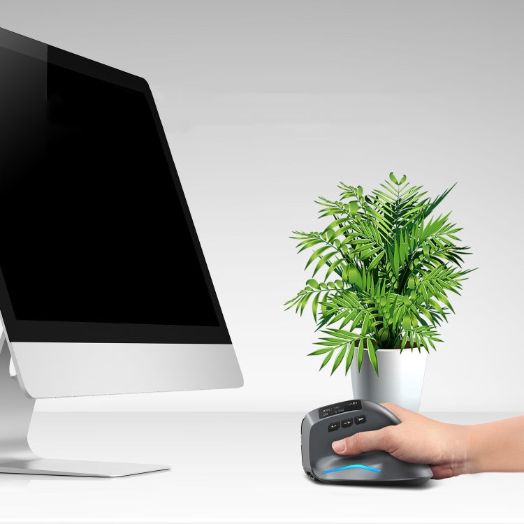Mouse wireless con impugnatura verticale e display LED a doppia modalità 2.4G+Bluetooth ZELOTES F-26C a 8 tasti, F-26C