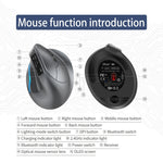 Mouse wireless con impugnatura verticale e display LED a doppia modalità 2.4G+Bluetooth ZELOTES F-26C a 8 tasti, F-26C