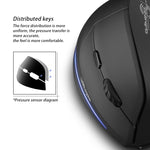 Mouse wireless ricaricabile ergonomico con impugnatura verticale ZELOTES F35 a 6 pulsanti, F35