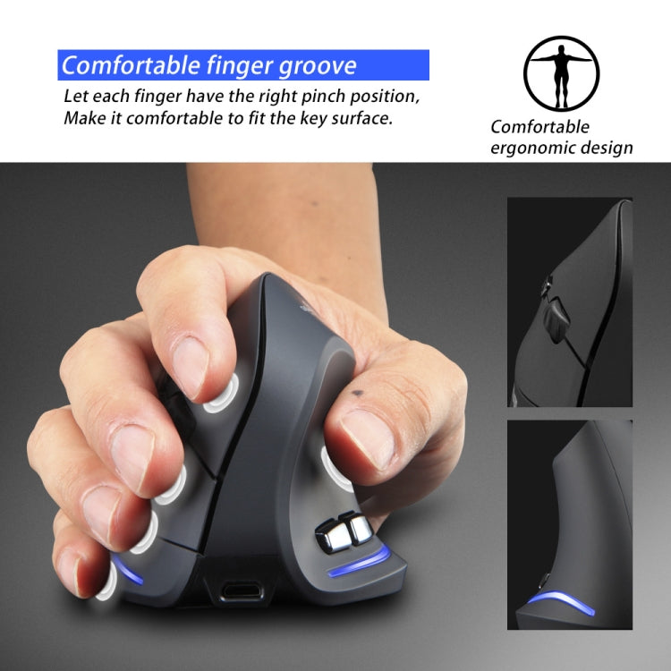 Mouse wireless ricaricabile ergonomico con impugnatura verticale ZELOTES F35 a 6 pulsanti, F35