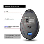 Mouse wireless ricaricabile ergonomico con impugnatura verticale ZELOTES F35 a 6 pulsanti, F35