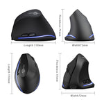 Mouse wireless ricaricabile ergonomico con impugnatura verticale ZELOTES F35 a 6 pulsanti, F35
