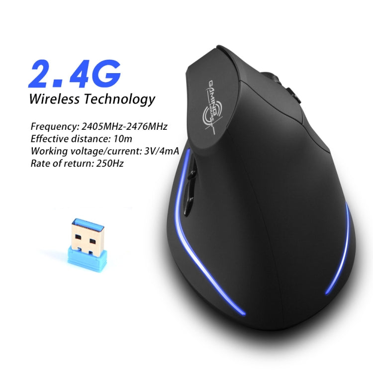 Mouse wireless ricaricabile ergonomico con impugnatura verticale ZELOTES F35 a 6 pulsanti, F35
