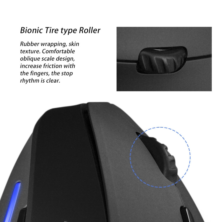 Mouse wireless ricaricabile ergonomico con impugnatura verticale ZELOTES F35 a 6 pulsanti, F35