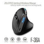 ZELOTES F36A Mouse wireless ricaricabile ergonomico con impugnatura verticale a 6 pulsanti, F36A