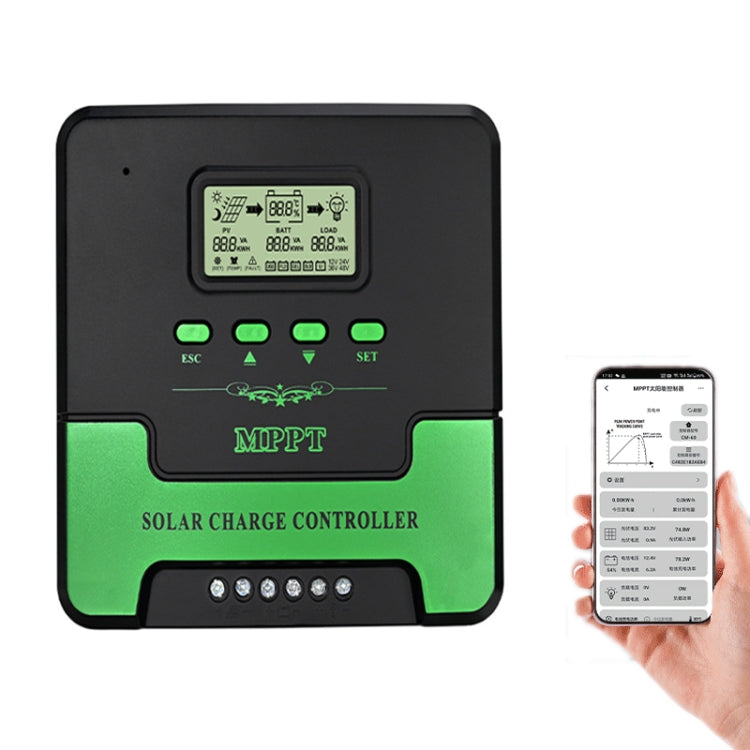 Regolatore solare MPPT 12V-24V 10A con WiFi e schermo LCD