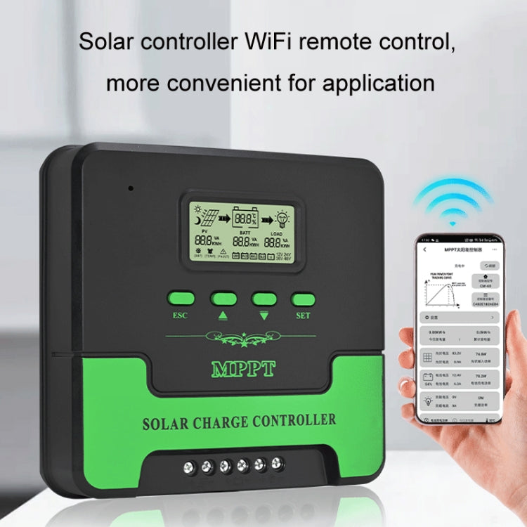 Regolatore solare MPPT 12V-24V 10A con WiFi e schermo LCD
