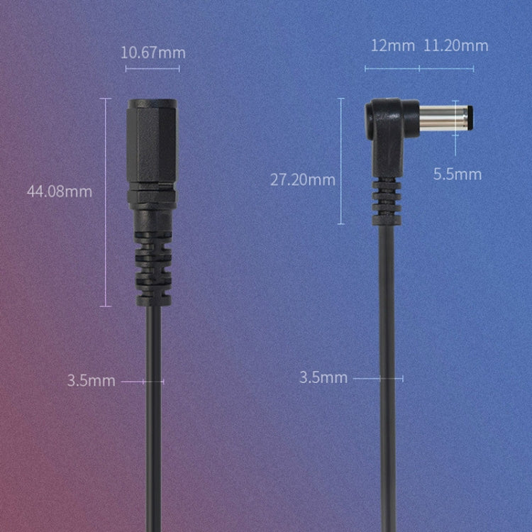 Cavo di prolunga adattatore dritto-piegato DC 5,5 x 2,1 mm, maschio-femmina, B1-2