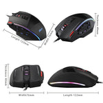 ZELOTES C13 13 tasti RGB Effetto di illuminazione Programmazione Macro Mouse da gioco cablato personalizzato, C13