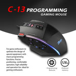 ZELOTES C13 13 tasti RGB Effetto di illuminazione Programmazione Macro Mouse da gioco cablato personalizzato, C13