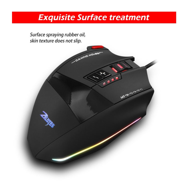 ZELOTES C13 13 tasti RGB Effetto di illuminazione Programmazione Macro Mouse da gioco cablato personalizzato, C13